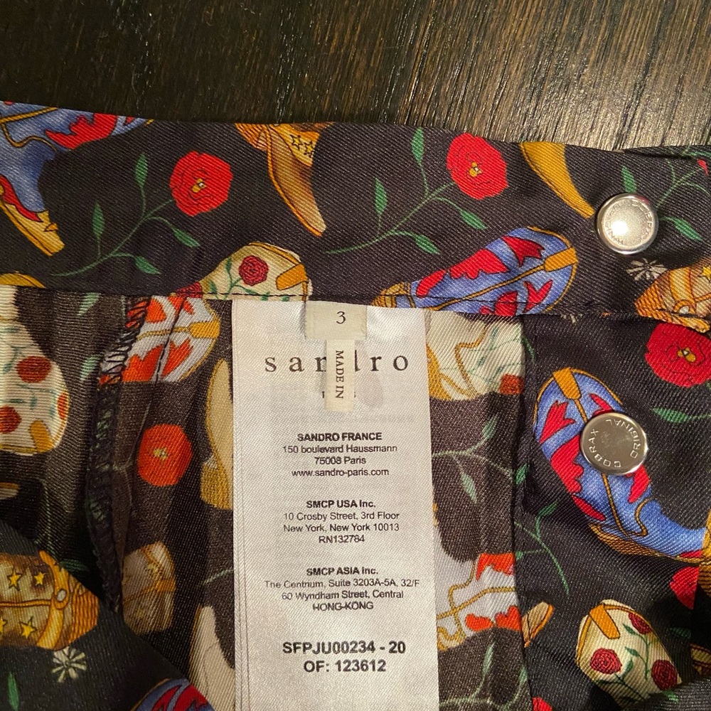 Sandro Cowboy Boot Print Pleated Maxi Skirt - Picture 6 of 6